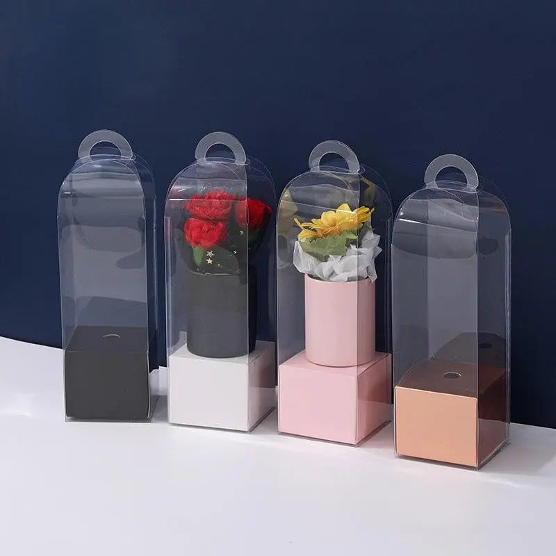Transparent Flower Box (5 pcs) - Black - Prismribbons