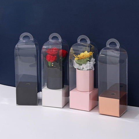 Transparent Flower Box (5 pcs) - Prismribbons