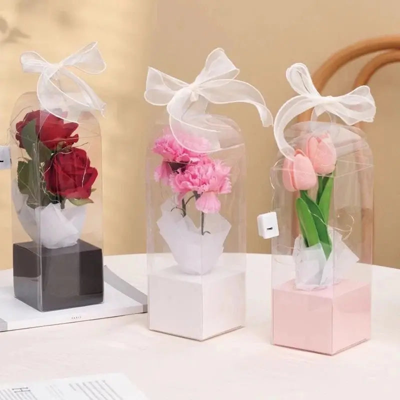 Transparent Flower Box (5 pcs) - Black - Prismribbons