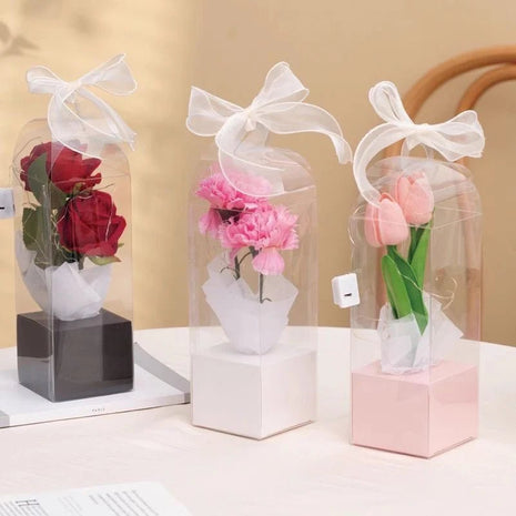 Transparent Flower Box (5 pcs) - Black - Prismribbons