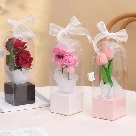 Transparent Flower Box (5 pcs) - Black - Prismribbons