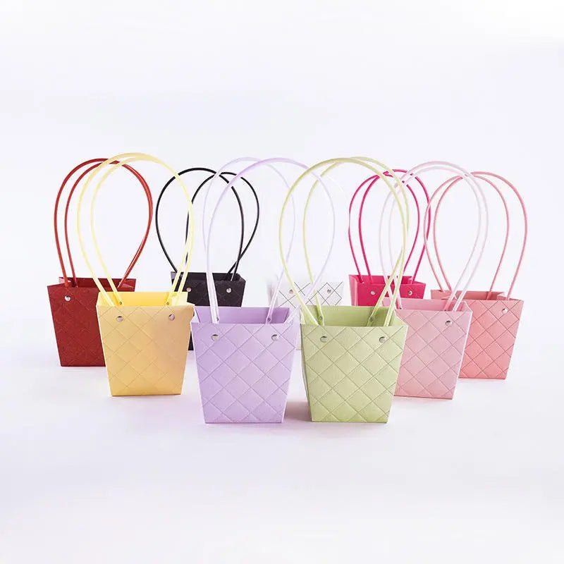 Trapezoid Embossed Flower Bag - 5 pcs - Prismribbons