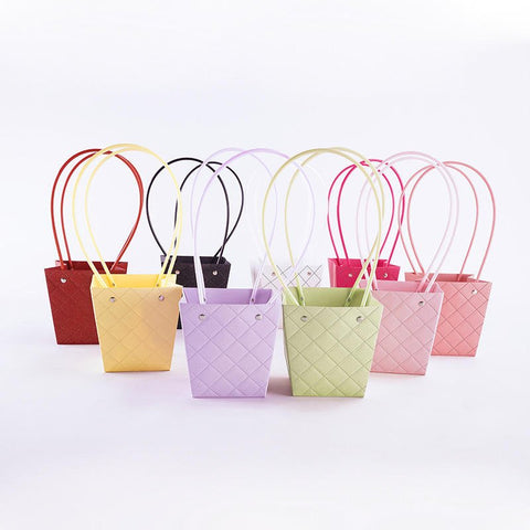 Trapezoid Embossed Flower Bag - 5 pcs - Prismribbons