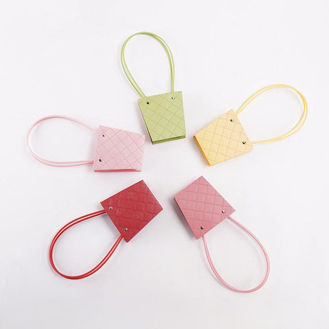 Trapezoid Embossed Flower Bag - 5 pcs - Prismribbons