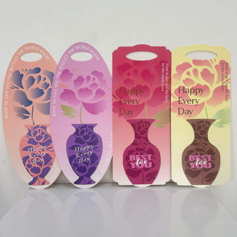 Vase Flower Card (5 pcs) - Prismribbons