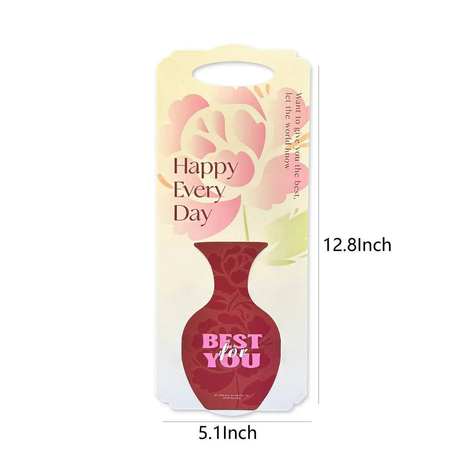 Vase Flower Card (5 pcs) - Yellow - Prismribbons