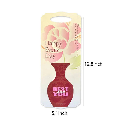 Vase Flower Card (5 pcs) - Yellow - Prismribbons