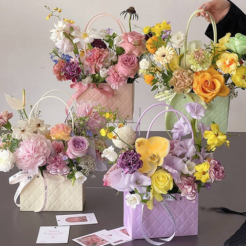 Waterproof Embossed Floral Gift Bag (Pack of 5) - Prismribbons