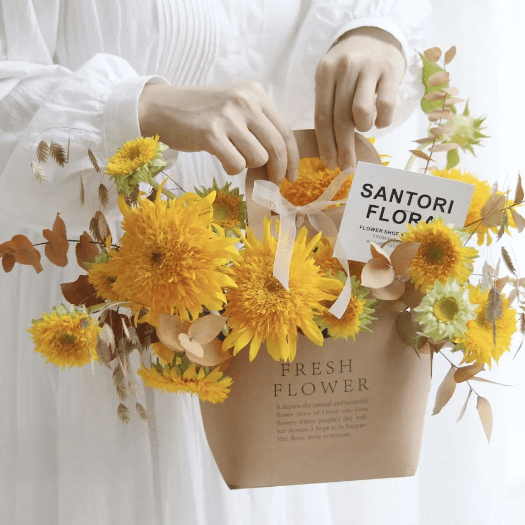 Waterproof Kraft Paper Foldable Flower Bag (Pack of 5) - Prismribbons