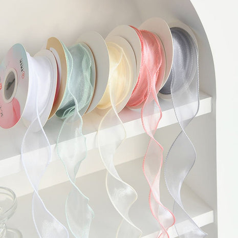Wavy Organza Ribbon (1.5 inch) (9 Meters) - Dusty Pink - Prismribbons