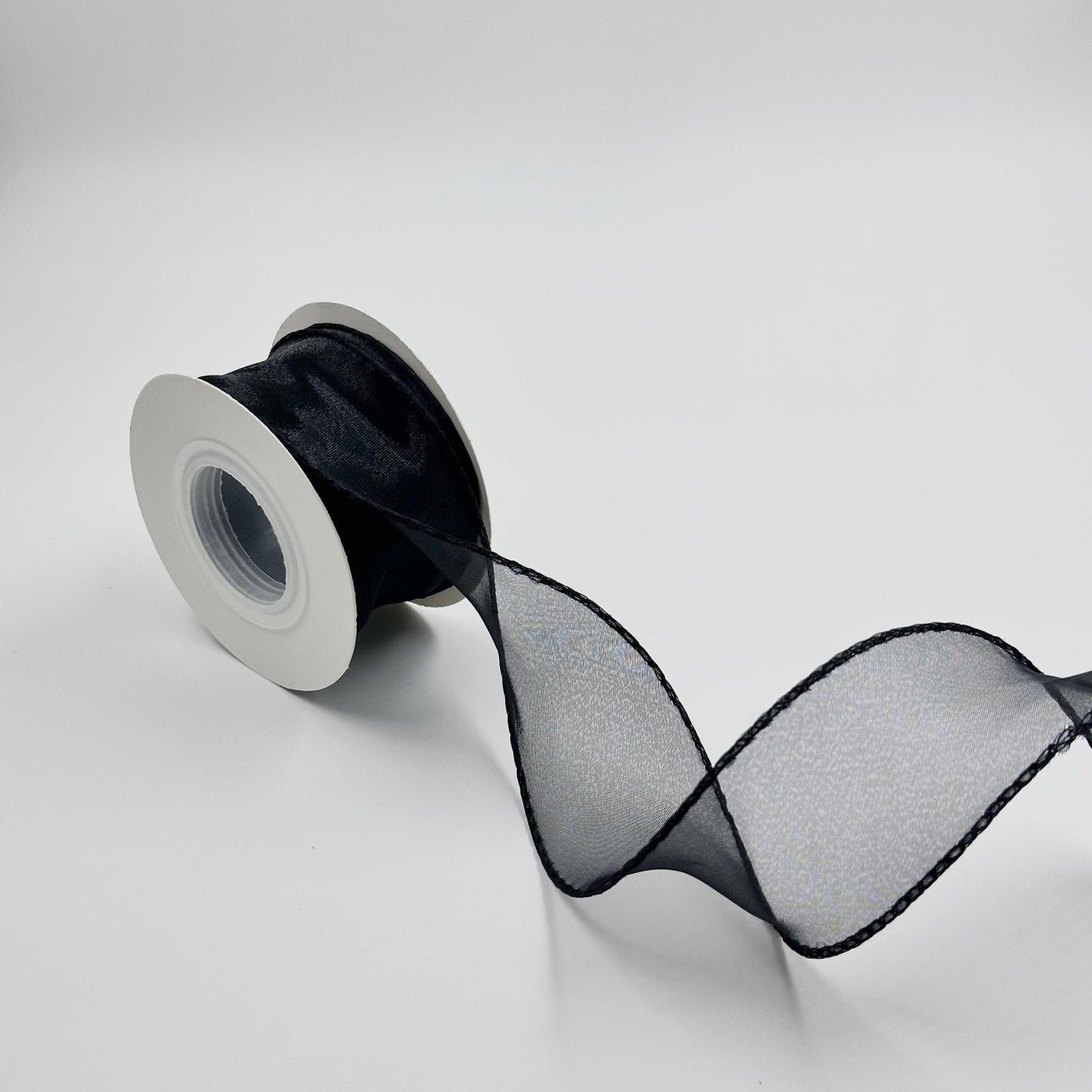 Wavy Organza Ribbon - Black (1.5 inch) (9MTR) - Prismribbons