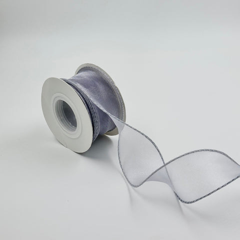 Wavy Organza Ribbon - Grey (1.5 inch) (9MTR) - Prismribbons