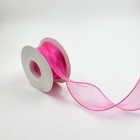 Wavy Organza Ribbon - Magenta (1.5 inch) (9MTR) - Prismribbons
