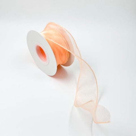 Wavy Organza Ribbon - Peach (1.5 inch) (9MTR) - Prismribbons